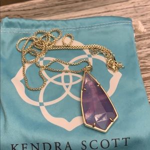 Kendra Scott Long Pendant Necklace In Gold Metal